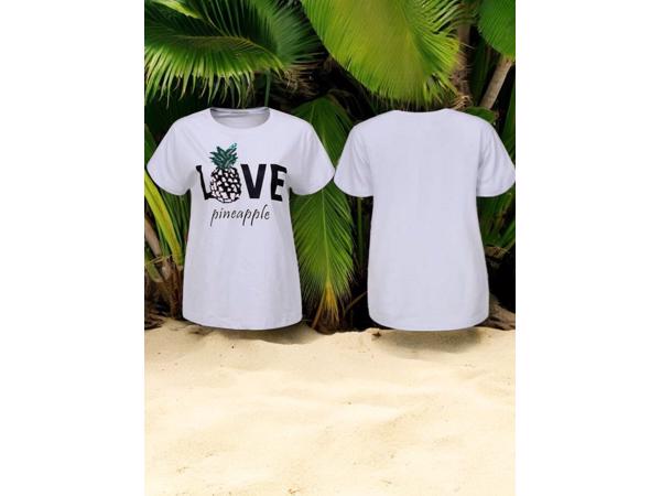 Glo-Story t-shirt lichtblauw love pineapple S