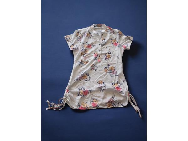 Metrofive bloemen tuniek shirt wit S/36