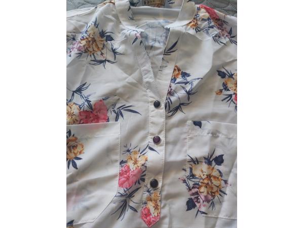 Metrofive bloemen tuniek shirt wit S/36