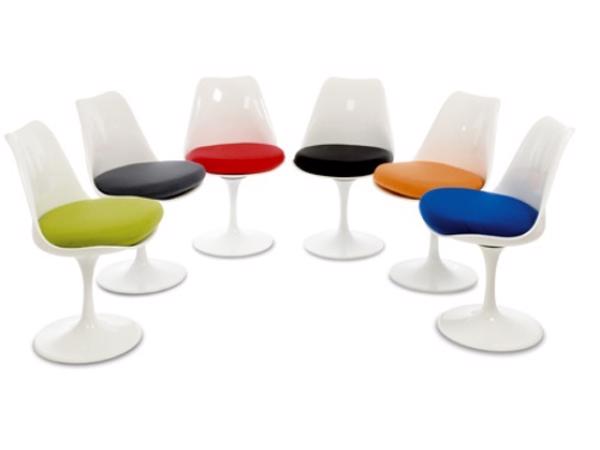 stoel design Tulip Saarinen glanzend kussen hoogte 5 cm