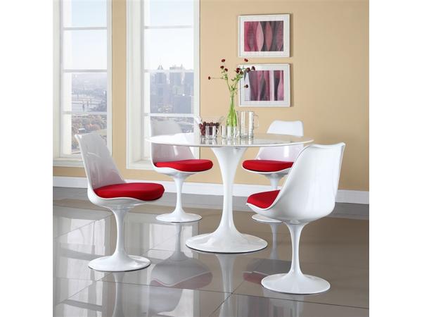 stoel design Tulip Saarinen glanzend kussen hoogte 5 cm