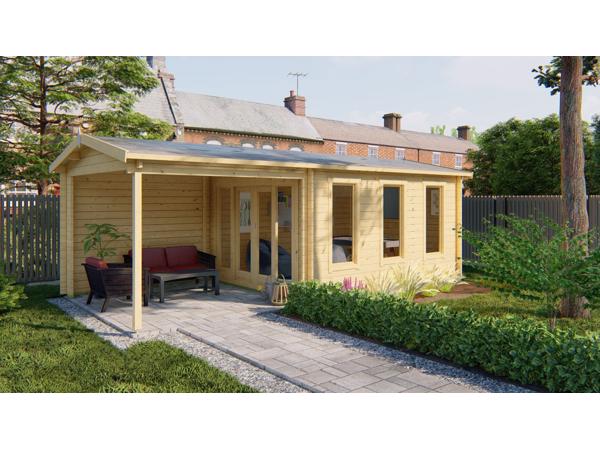 Blokhut - Tuinhuis Skeg | 44 mm | vuren onbehandeld ---PROMO