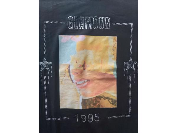 Glo-story t-shirt 1995 zwart glamour glitter one size