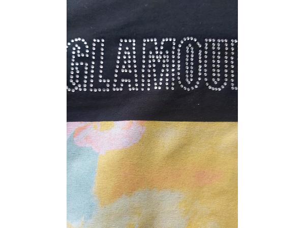 Glo-story t-shirt 1995 zwart glamour glitter one size