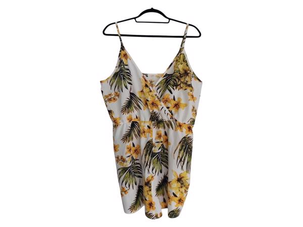 Playsuit bloemen print geel groen XL