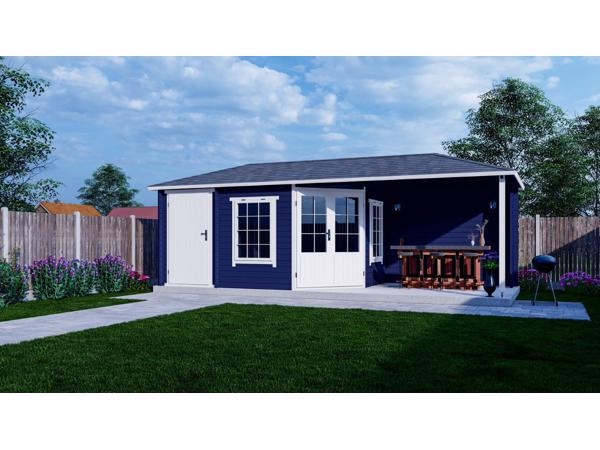 Blokhut 4355Z met overkapping