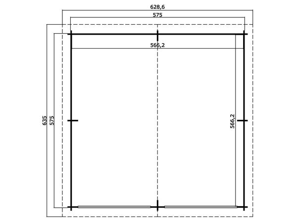 Tuinhuis houten garage Falkland: 575 x 575 cm