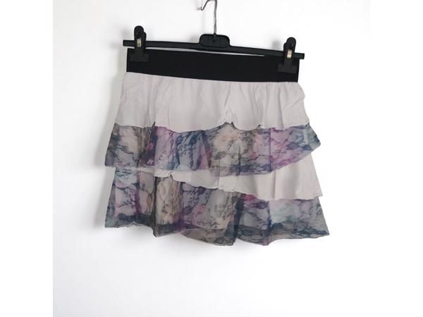 Mini rok met laagjes van kant wit L/XL