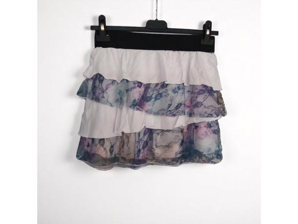 Mini rok met laagjes van kant wit L/XL