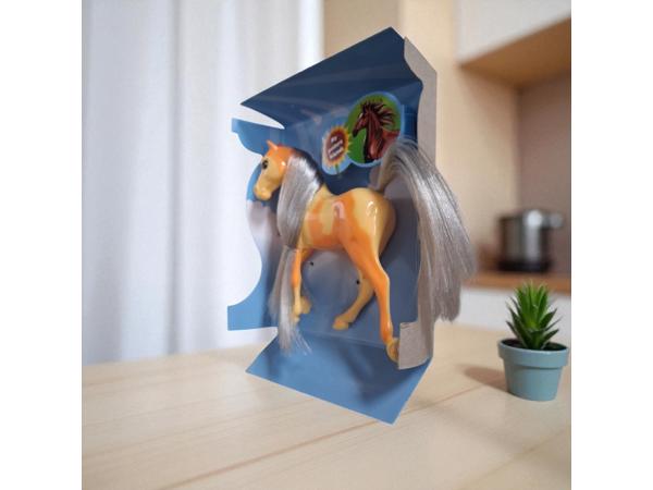 Little horse speelpaard geel oranje gevlekt grijs haar