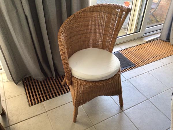 Retro rieten stoel, z.g.a.n.