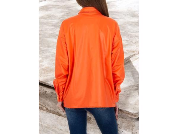 See See oversized blouse jasje knal oranje PU leer S/36