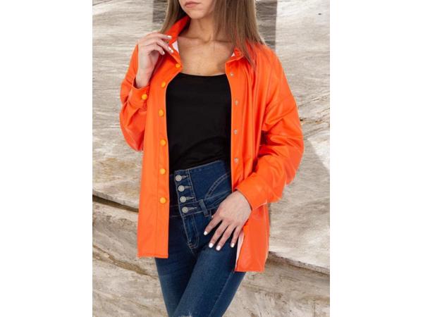 See See oversized blouse jasje knal oranje PU leer S/36