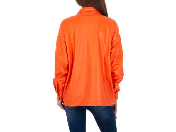 See See oversized blouse jasje knal oranje PU leer S/36