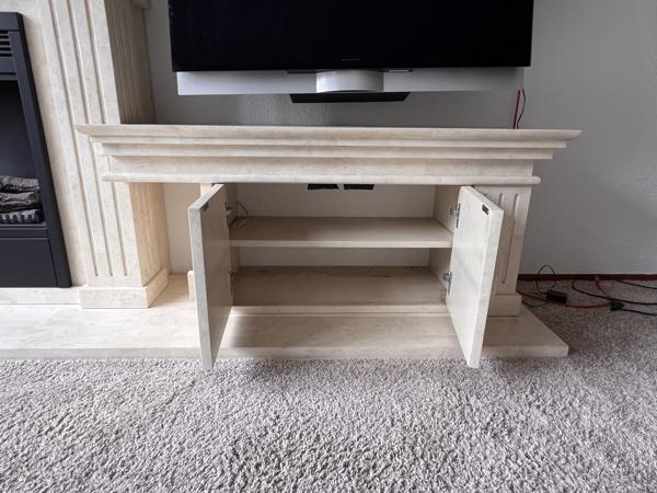 Marmer look wandmeubel + elektrische kachel