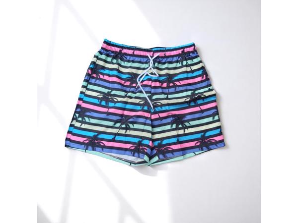 Zwembroek - short meerkleurig met palmbomen M