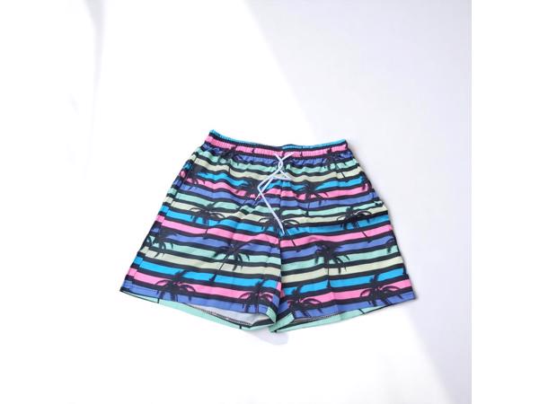 Zwembroek - short meerkleurig met palmbomen M