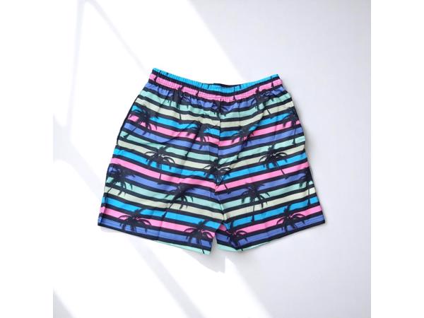 Zwembroek - short meerkleurig met palmbomen M