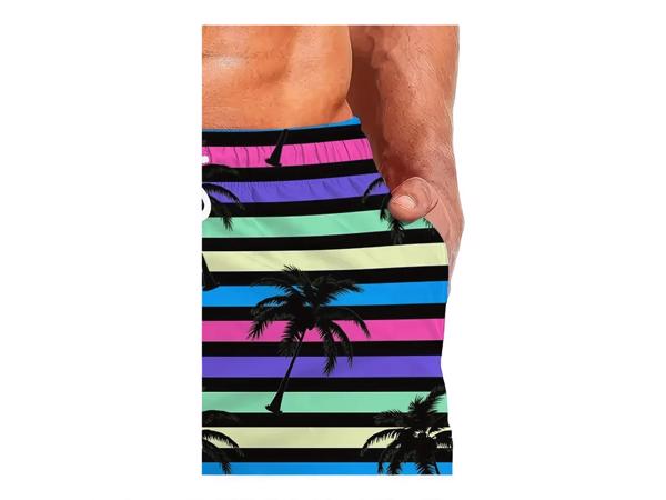 Zwembroek - short meerkleurig met palmbomen M