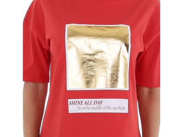 Glo-Story t-shirt Shine all day rood goud S