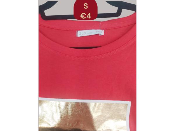 Glo-Story t-shirt Shine all day rood goud S