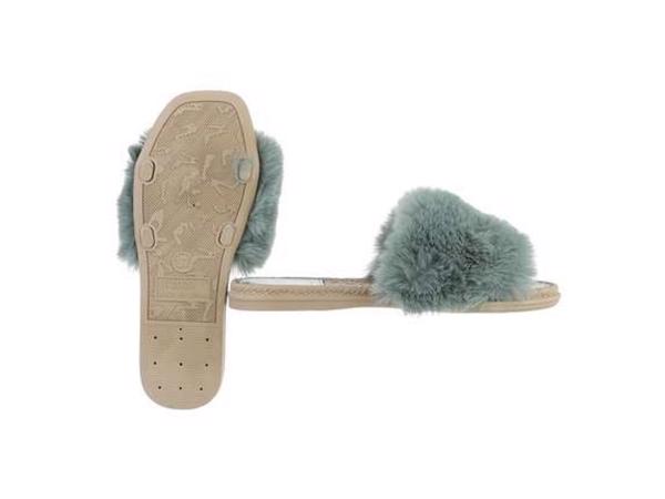 Givana Fluffy muiltjes - slippers groen 39