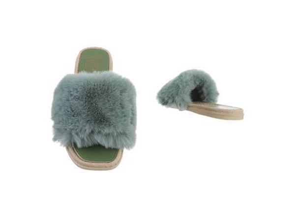 Givana Fluffy muiltjes - slippers groen 39