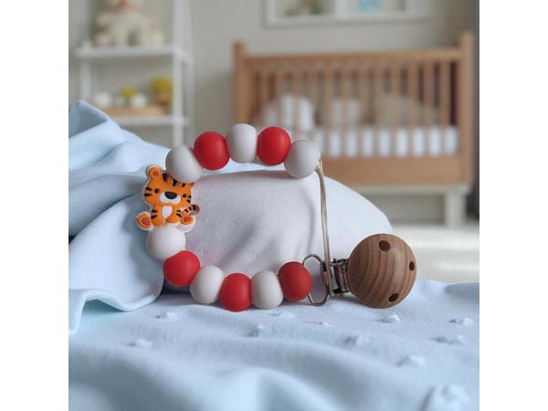 Speenkoord poesje oranje rood wit