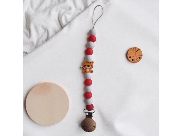 Speenkoord poesje oranje rood wit