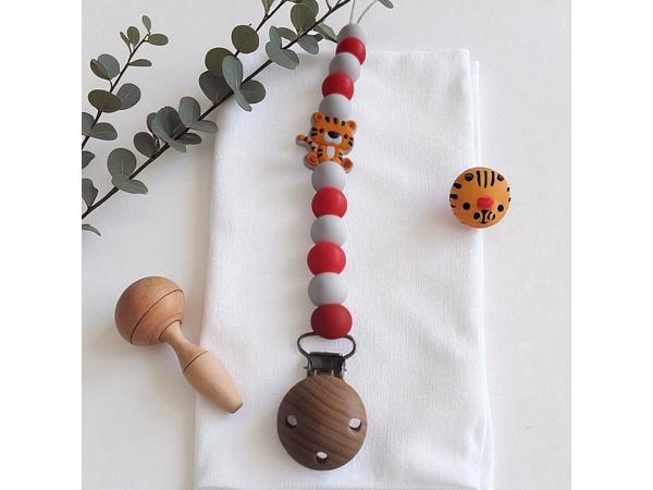 Speenkoord poesje oranje rood wit