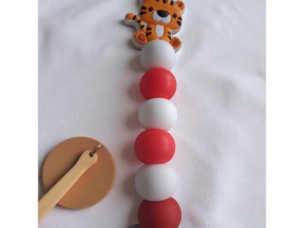 Speenkoord poesje oranje rood wit