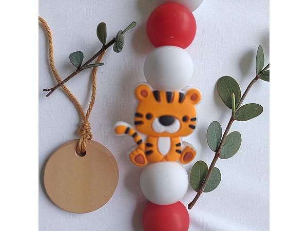 Speenkoord poesje oranje rood wit