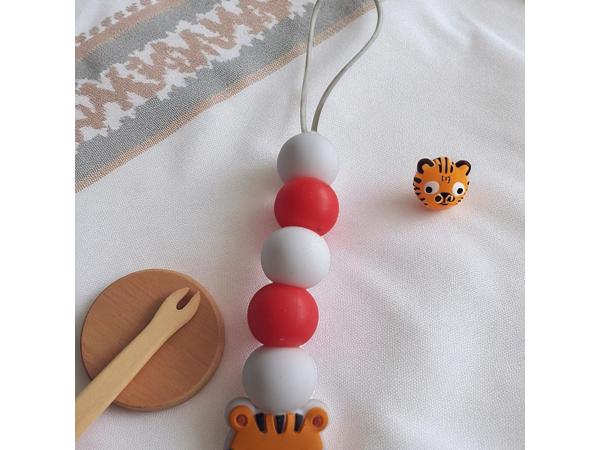 Speenkoord poesje oranje rood wit