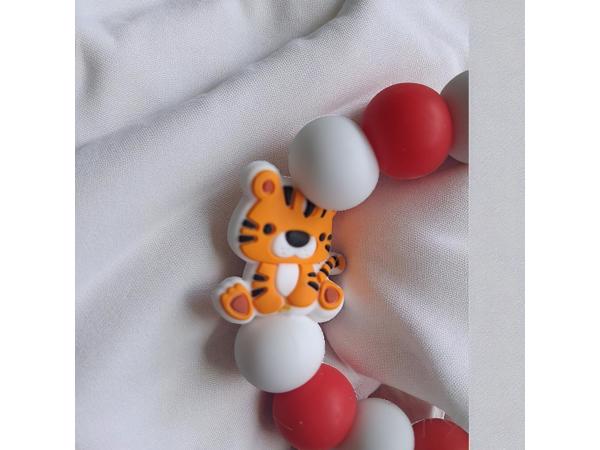 Speenkoord poesje oranje rood wit