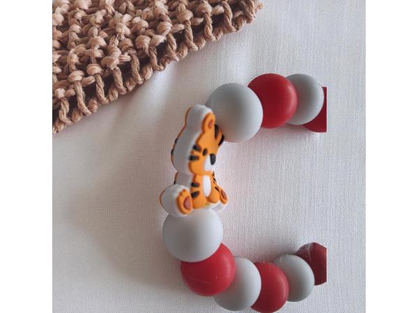 Speenkoord poesje oranje rood wit