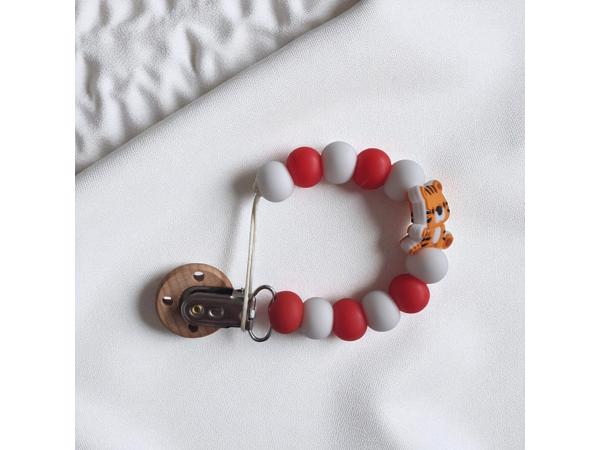 Speenkoord poesje oranje rood wit