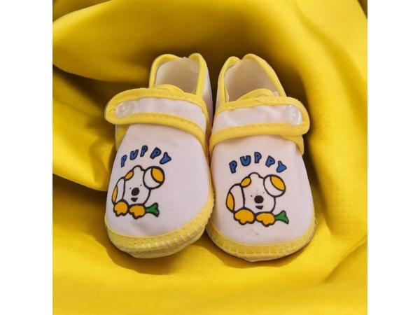 Babyschoenen Geel Met Puppy newborn