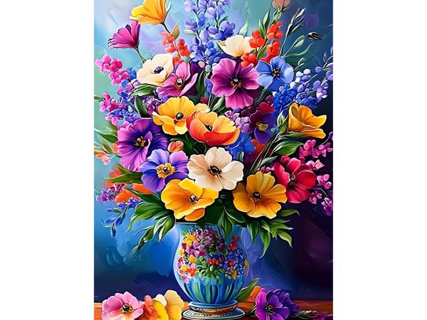 nr 51 Diamond painting bloemen 50x40cm (vierkant)