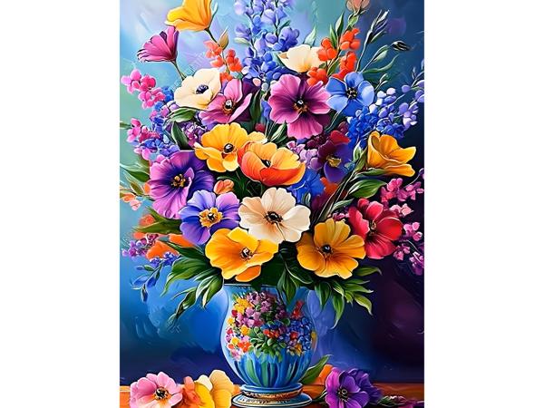nr 51 Diamond painting bloemen 50x40cm (vierkant)