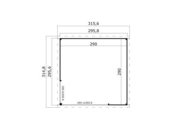 Blokhut Julia 295x295 Onbehandeld vuren