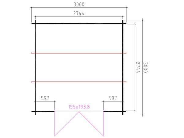 NIEUW Blokhut 3030L lessenaarsdak.