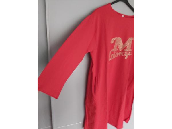 Arino sweatjurk motorcycle strass steentjes rood XL/XXL