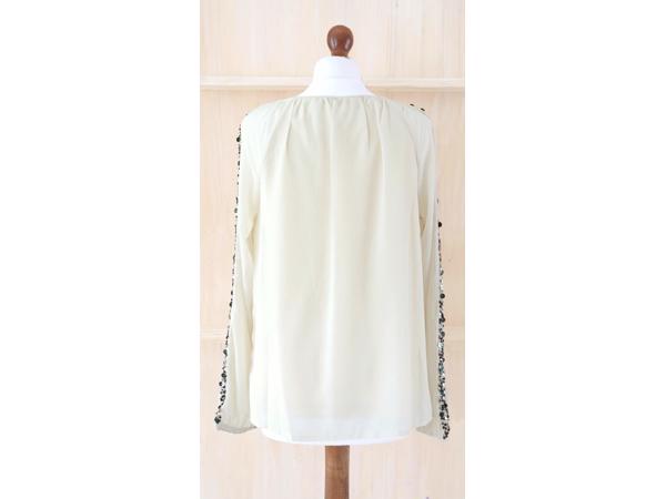 Gevoerde blouse – shirt, crème, maat 38 (nieuw)