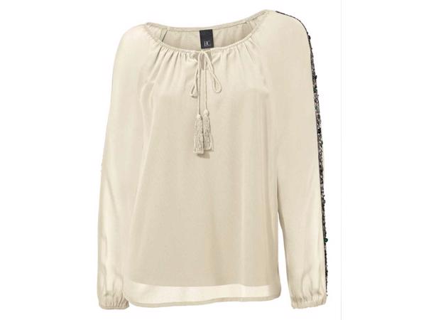 Gevoerde blouse – shirt, crème, maat 38 (nieuw)