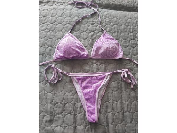 2 delige glitter bikini lilapaars L