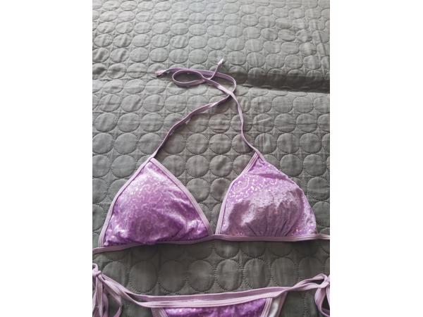 2 delige glitter bikini lilapaars L