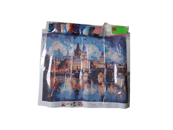 nr 5 Diamond Painting Charles brug Praag 50x40cm (vierkant)