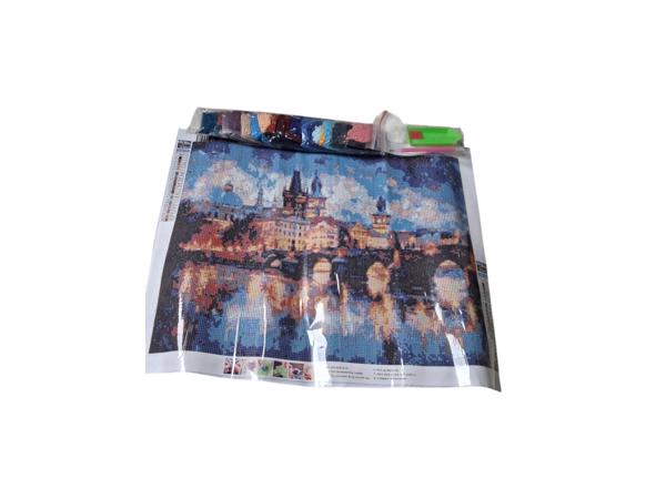 nr 5 Diamond Painting Charles brug Praag 50x40cm (vierkant)