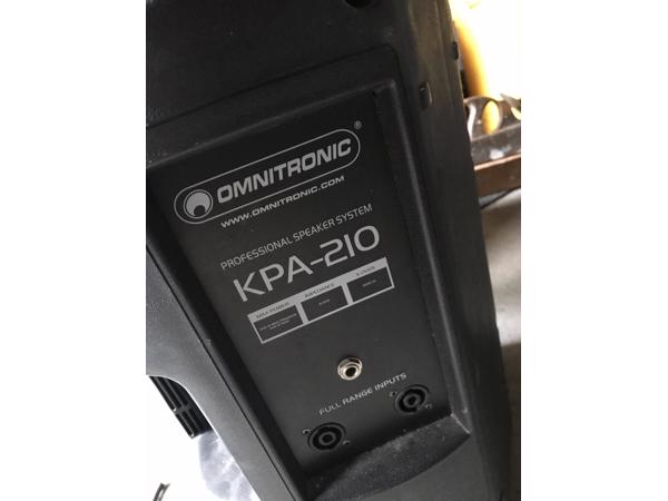 Speakers dj set omnitronic kpa210 voor onderdelen
