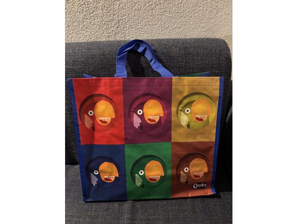 Croky boodschappentas papegaaien print